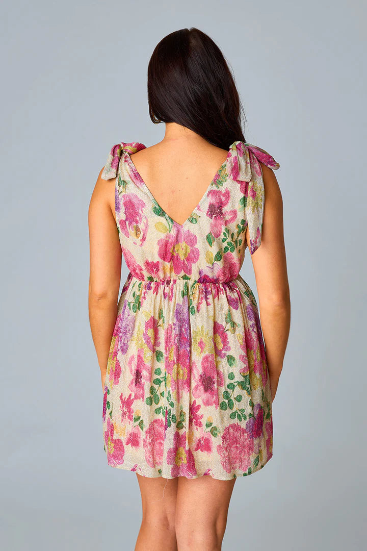 Melanie Tie Shoulder Mini Dress | Raspberry Rose