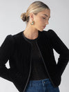 Quilted Velvet Jacket | Black