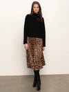 Nostalgia Pleated Midi Skirt | Mocha Leo
