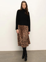 Nostalgia Pleated Midi Skirt | Mocha Leo