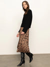 Nostalgia Pleated Midi Skirt | Mocha Leo