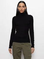 Essential Turtleneck Top | Black