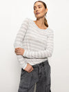 Femme Crew Stripe Tee | Dewey Grey/Chalk Stripe