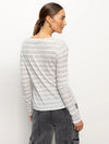 Femme Crew Stripe Tee | Dewey Grey/Chalk Stripe