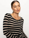 Femme Crew Stripe Tee | Oat/Black Stripe