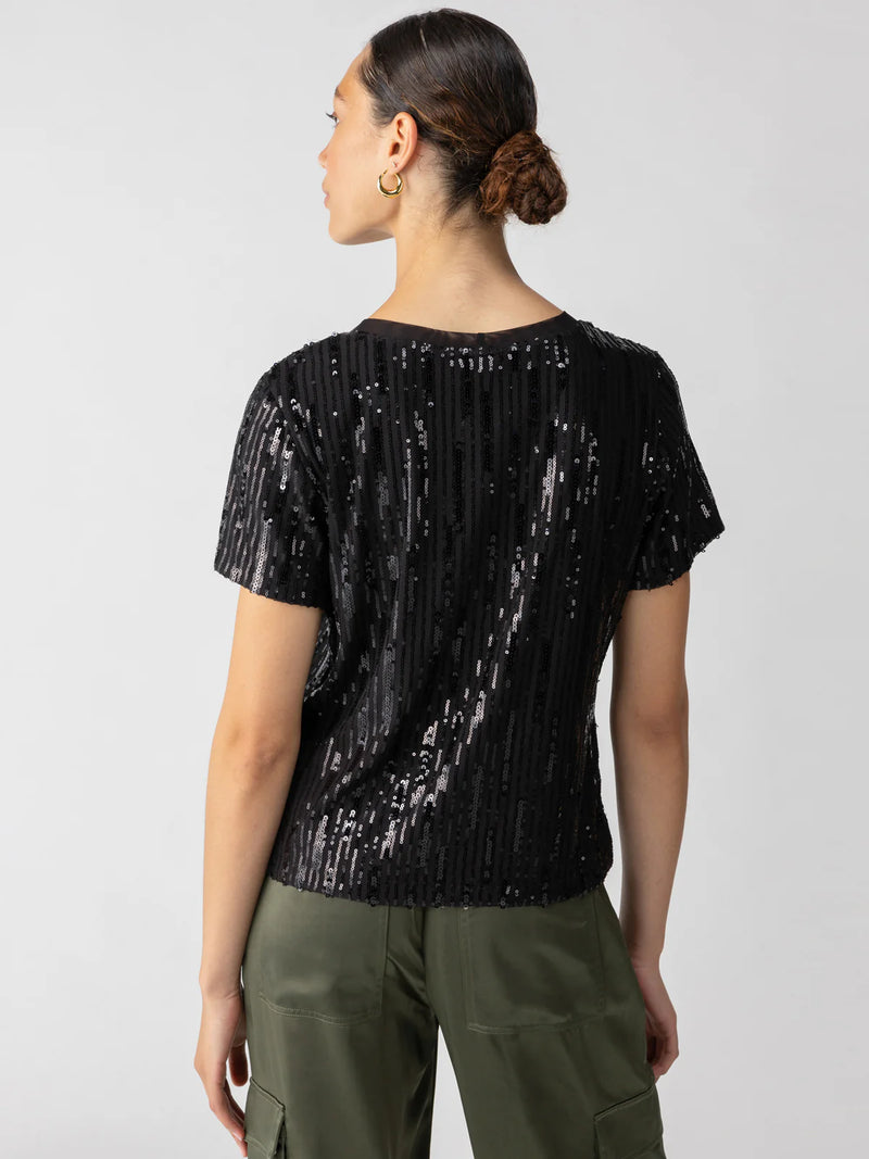 Sequin Perfect Tee | Black