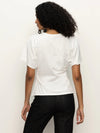 Shirred Waist Dolman Tee | White