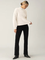 Cable Mock Neck Sweater | Light Almond