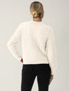 Cable Mock Neck Sweater | Light Almond
