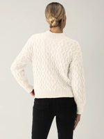 Cable Mock Neck Sweater | Light Almond