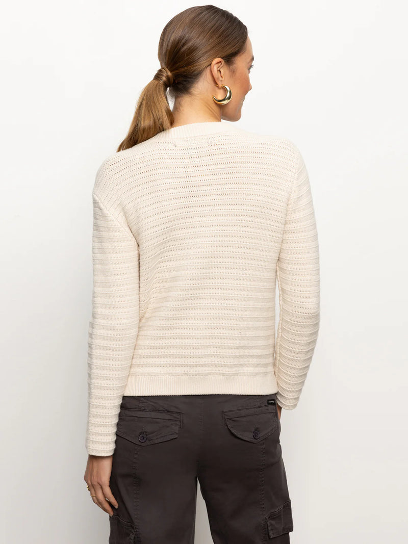 Pointelle Knitted Jacket | Oat