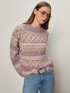 Fairisle Crew Neck Sweater | Twilight Mauve Multi