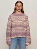Fairisle Crew Neck Sweater | Twilight Mauve Multi
