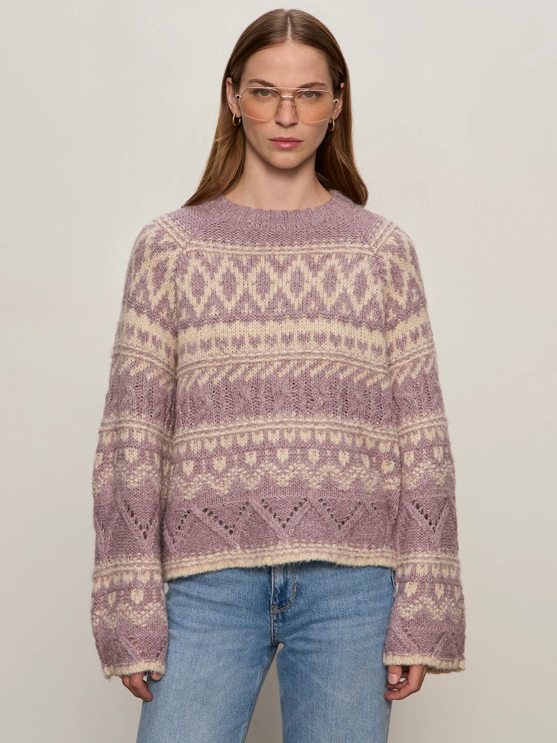 Fairisle Crew Neck Sweater | Twilight Mauve Multi