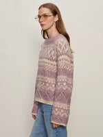 Fairisle Crew Neck Sweater | Twilight Mauve Multi