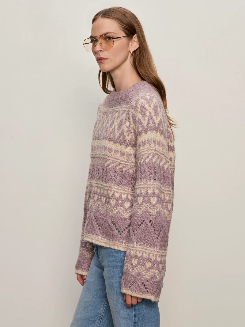 Fairisle Crew Neck Sweater | Twilight Mauve Multi