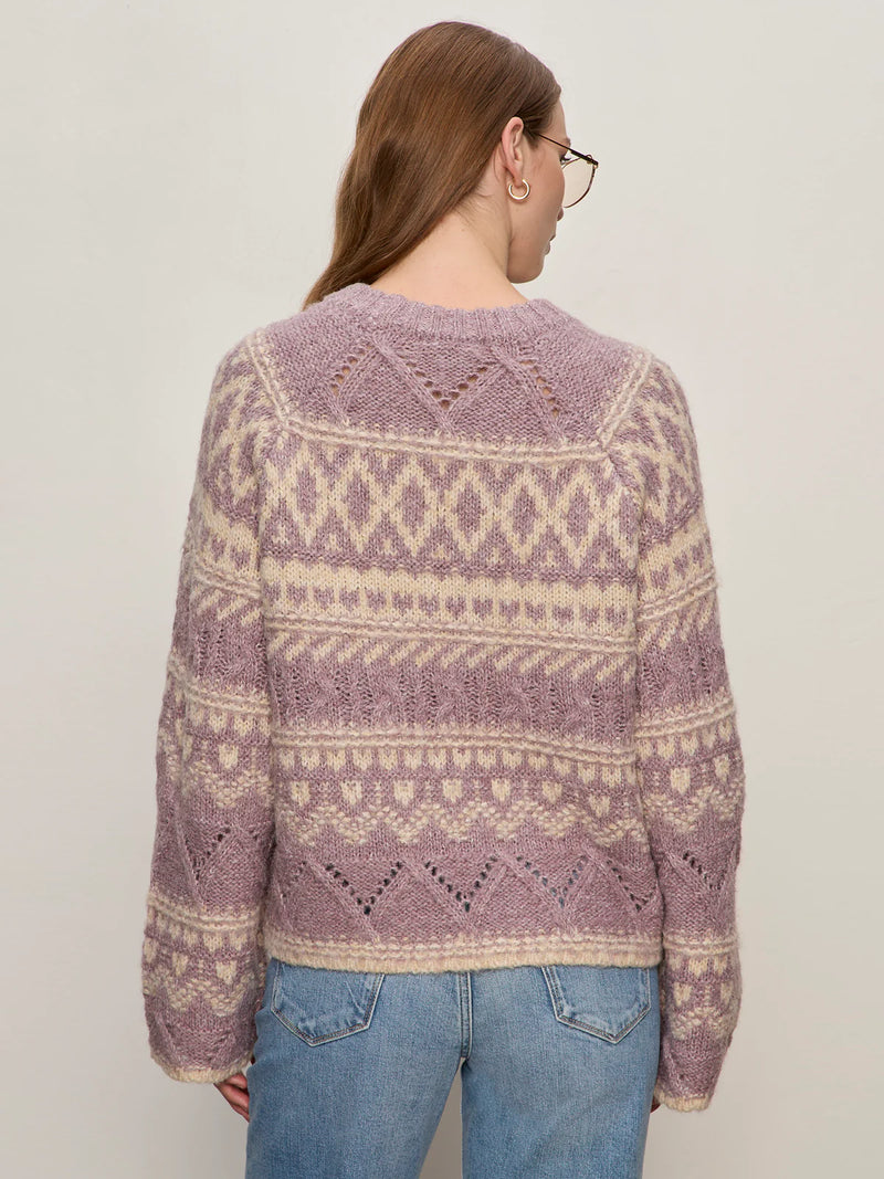 Fairisle Crew Neck Sweater | Twilight Mauve Multi