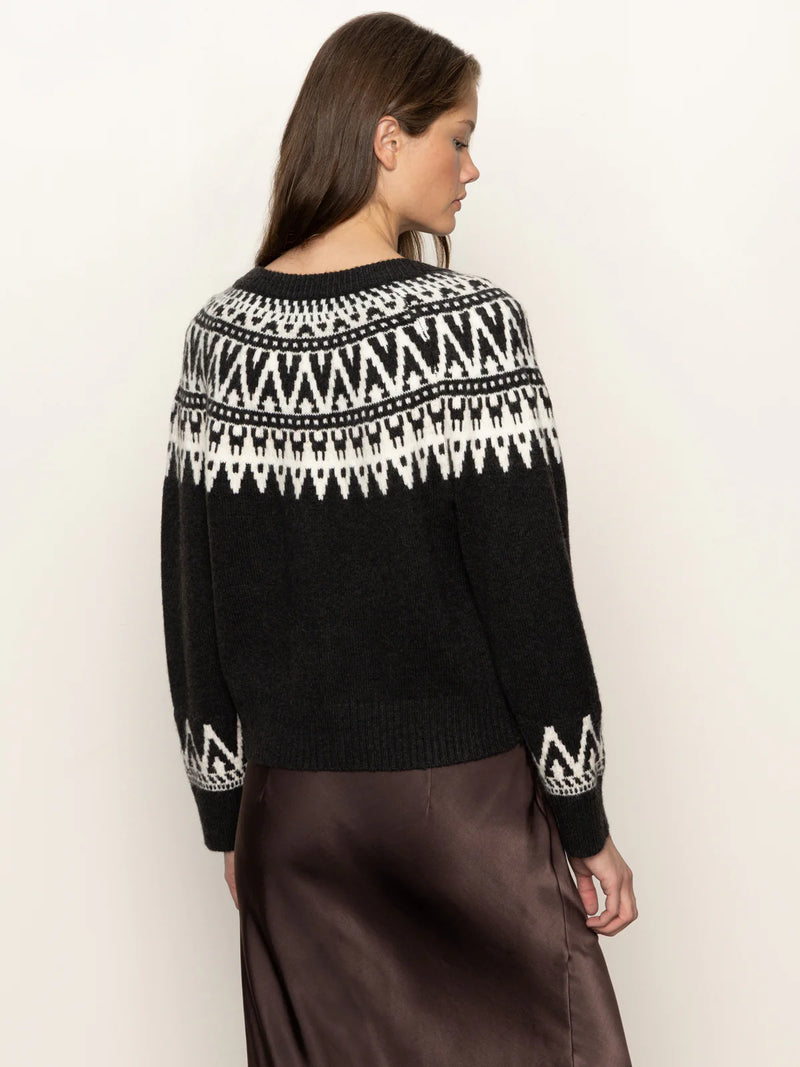 Fairisle Crewneck Cardi | Ink Multi