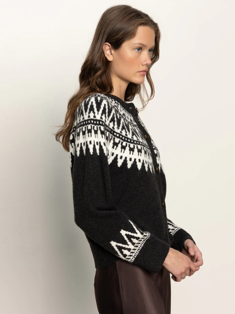 Fairisle Crewneck Cardi | Ink Multi
