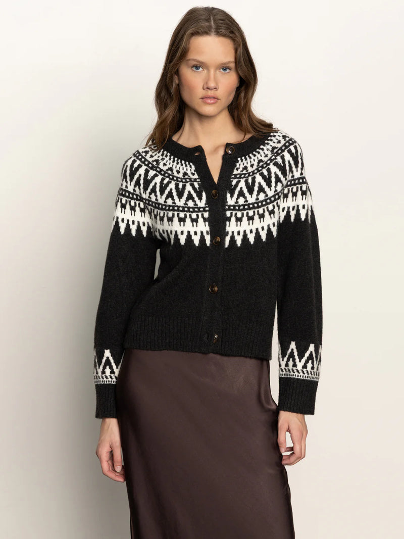 Fairisle Crewneck Cardi | Ink Multi