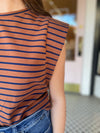 Stripe T-Shirt | Brown + Navy