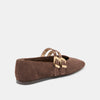 Baylee Grommet Ballet Flats | Dk Brown Perforated Suede