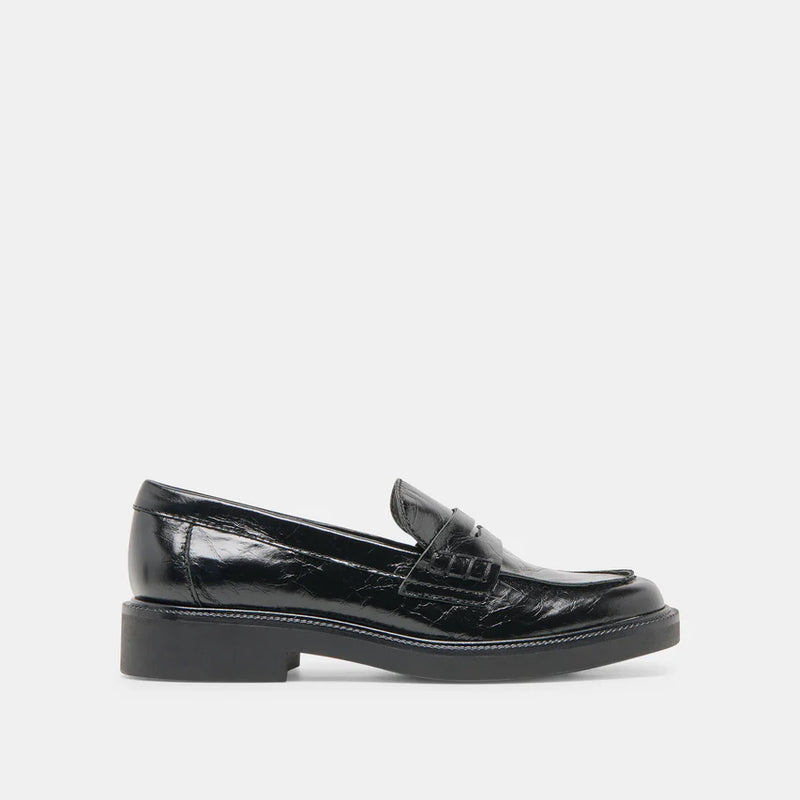 Tiggy Midnight Crinkle Patent Loafers