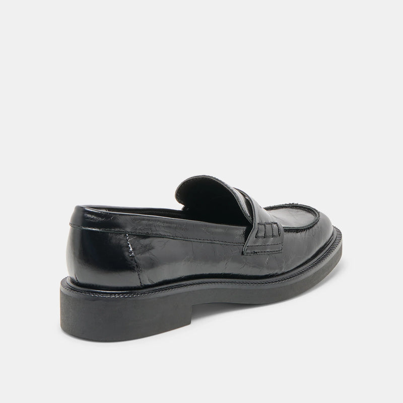 Tiggy Midnight Crinkle Patent Loafers