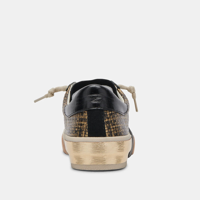 Zina Sneakers | Bronze + Black Woven