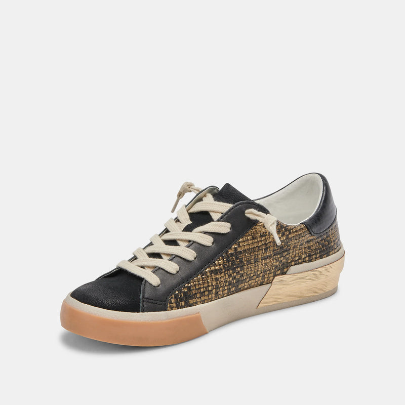 Zina Sneakers | Bronze + Black Woven