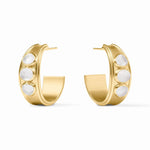 Dolce Stone Hoop Earrings | Clear Crystal