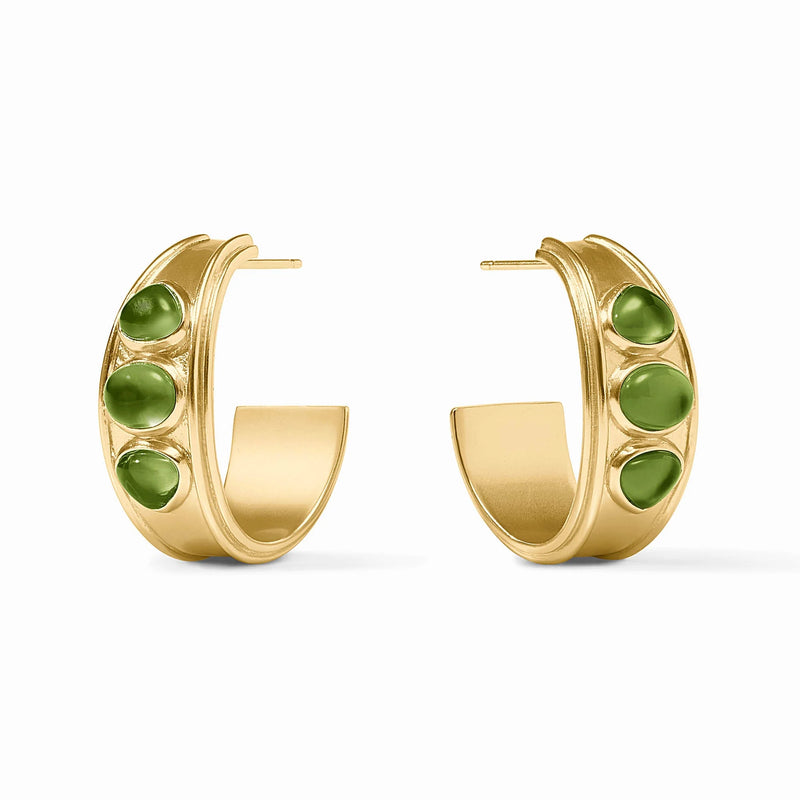 Dolce Stone Hoop Earrings | Palmetto Green