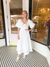 Camel Piping Midi Dress