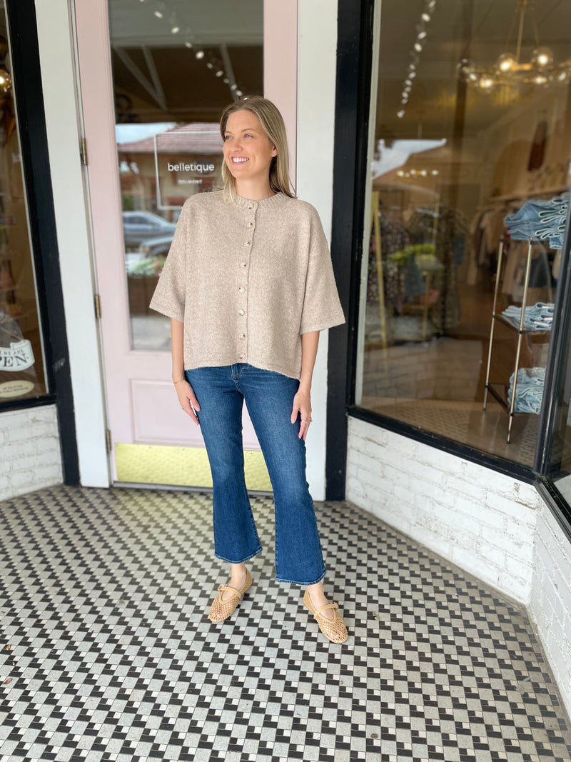 Mocha Button Sweater