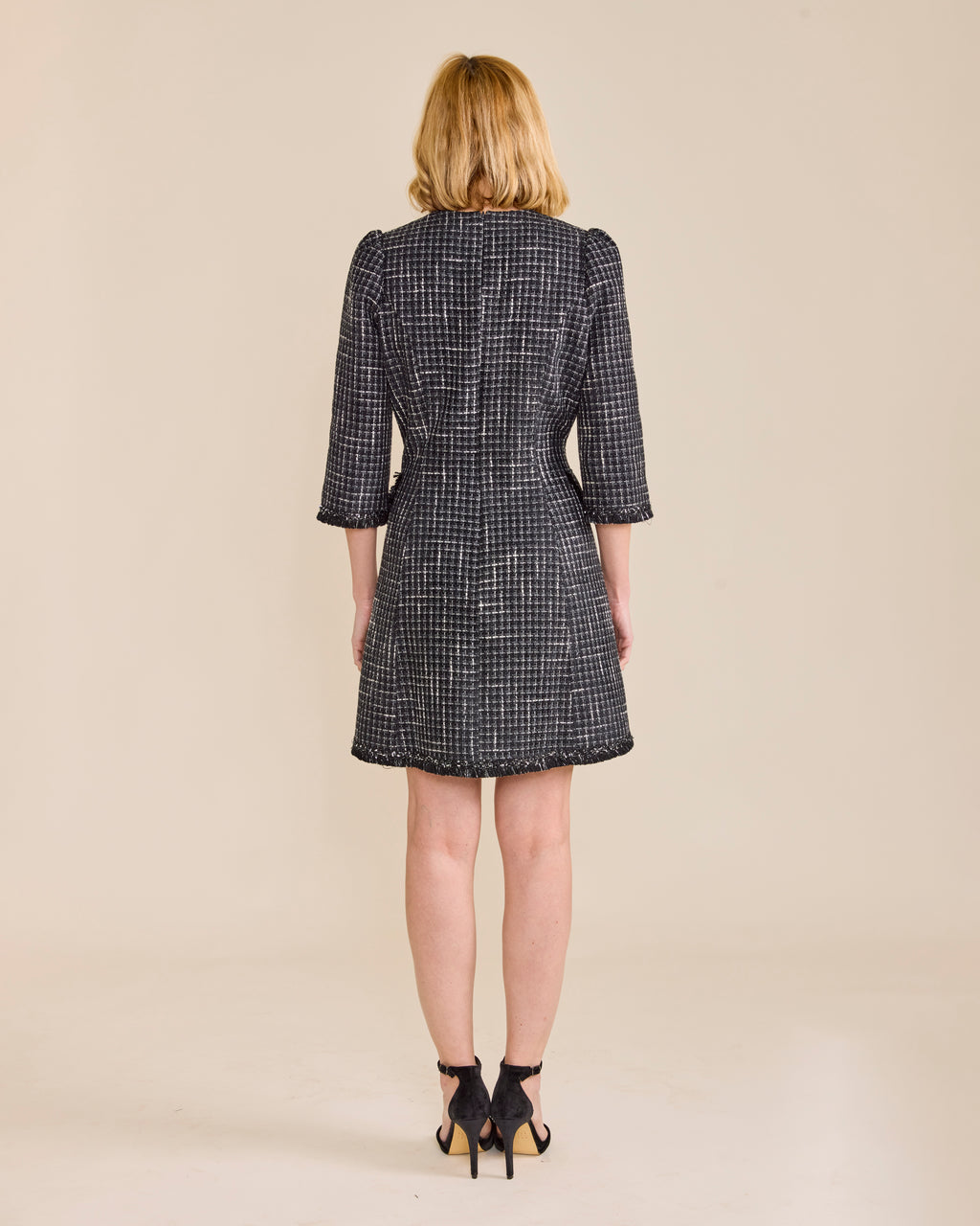 Rose Tweed Dress | Black Sparkle