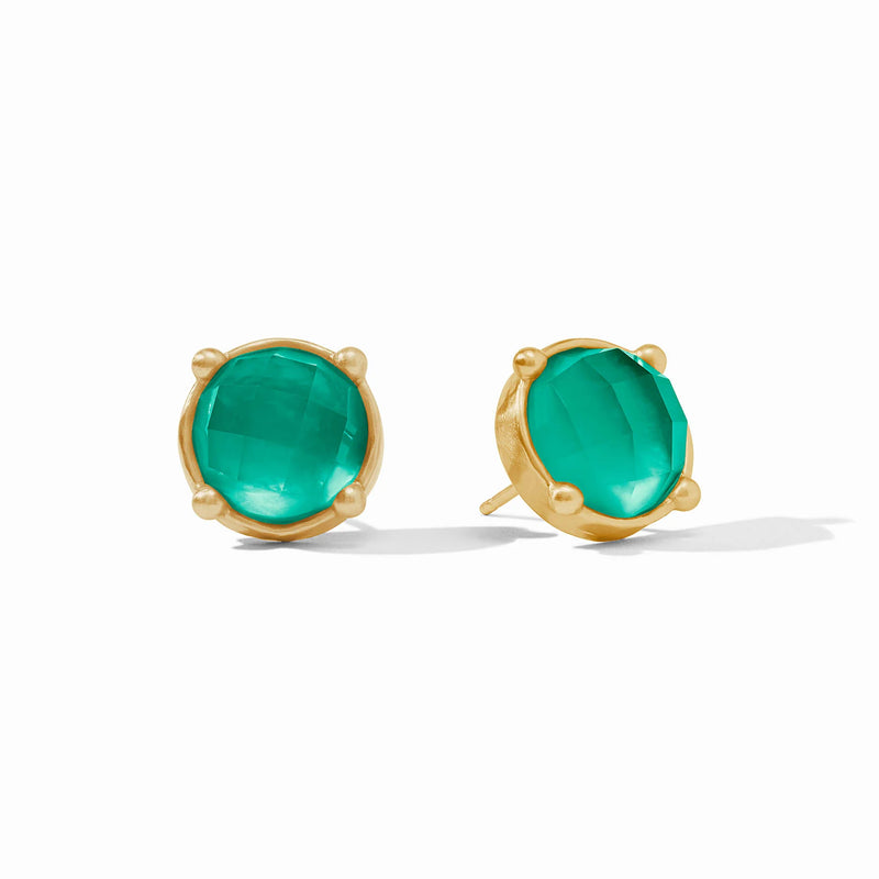 Honey Stud Earrings | Iridescent Emerald Green