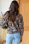 Lucy 2 Blouse | Paisley Black + Clay Satin