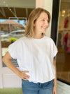 Bubble Hem Top | White