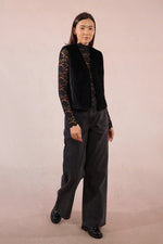 Faux Fur Vest | Black