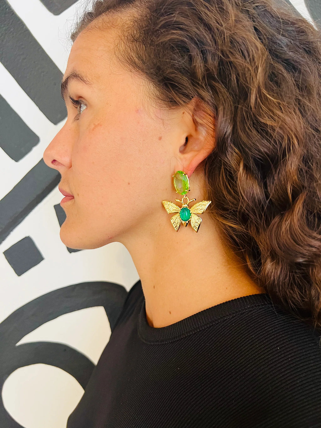Butterfly Jewel Earrings | Green