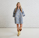 Kristin Jacquard Dress | Cobalt