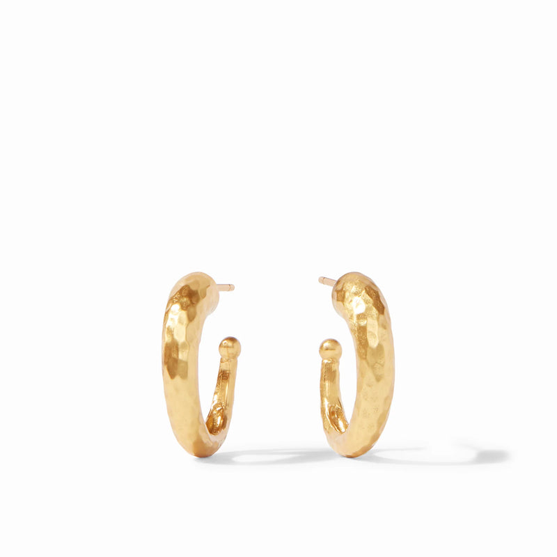 Gold Hammered Hoop Earrings | Small