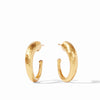 Gold Hammered Hoop Earrings | Medium