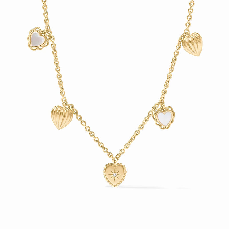 Heart Delicate Charm Necklace | Mother of Pearl