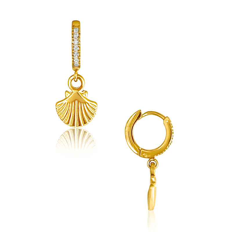 Citara Huggie Hoop Shell Earring