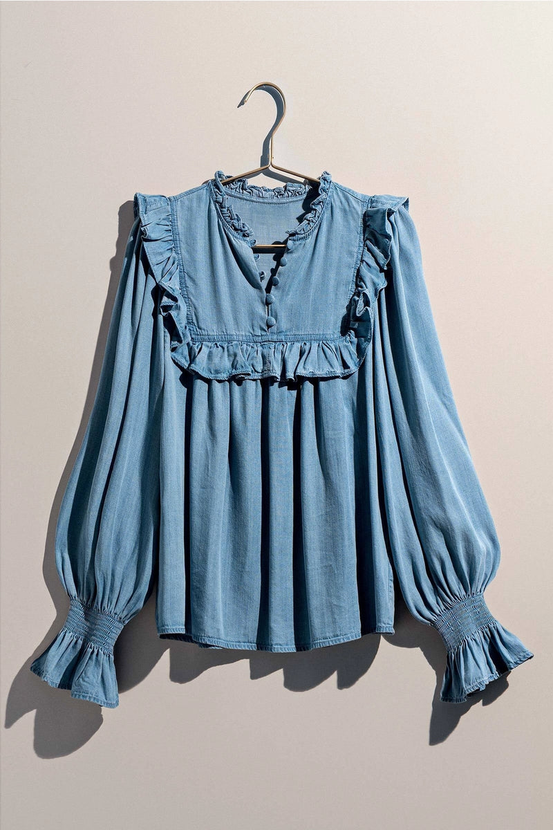 Ruffled Tencel Blouse