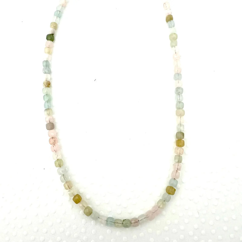 Hand Cut Gemstone Necklace | Morganite