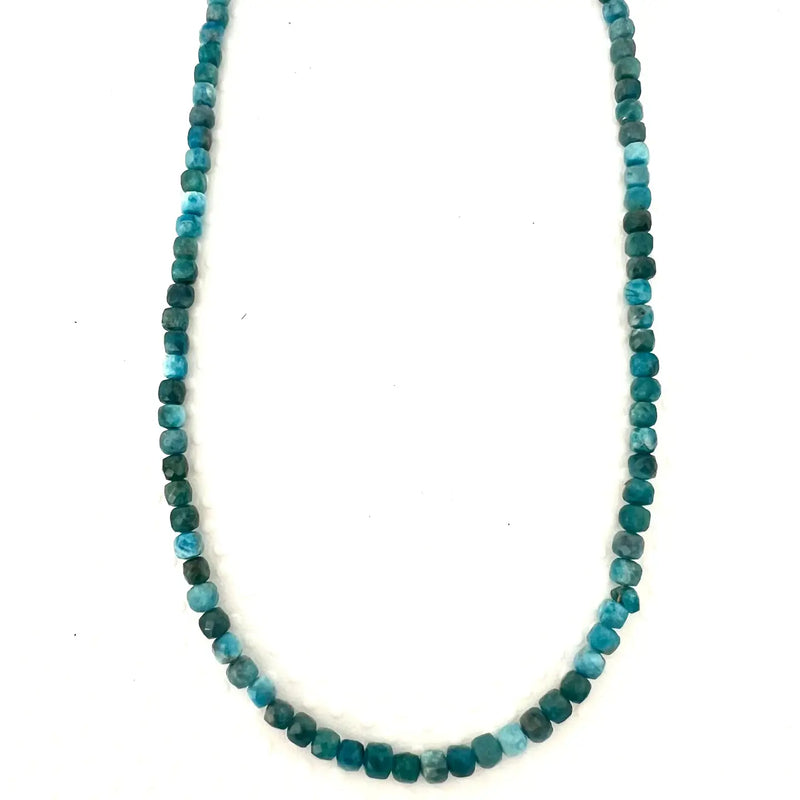 Hand Cut Gemstone Necklace | Apatite