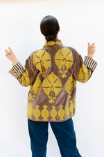 SGT Pepper Crew Jacket | Tan + Chartreuse