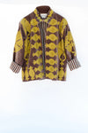 SGT Pepper Crew Jacket | Tan + Chartreuse